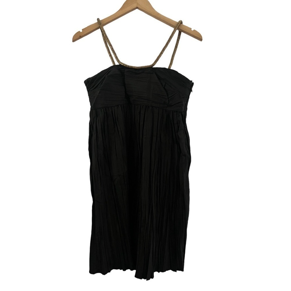 Calypso St. Barth Black Silk Pleated Dress Size 4 NWT